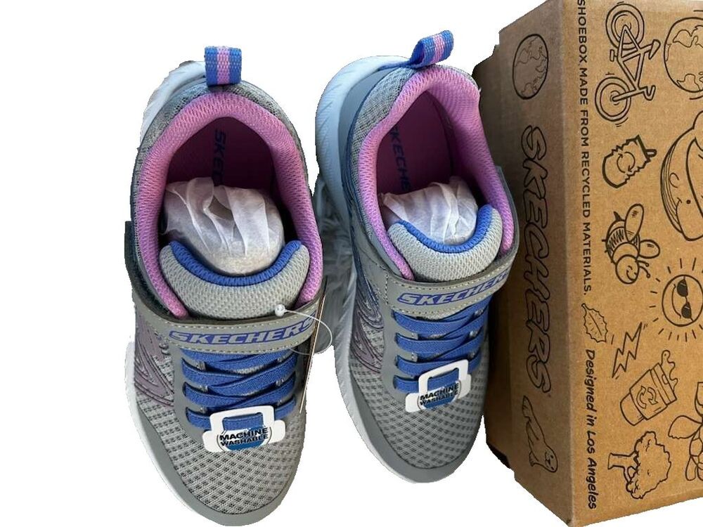 Skechers Kids Shoes Size 1.5 Unisex Little Kid Gray Microspec Sneakers New